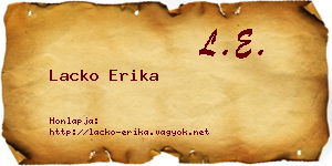 Lacko Erika névjegykártya